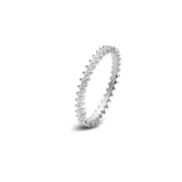 Spike Silver Ring, White Rhodium, Premium Cubic Zirconia + Give Magic Gift